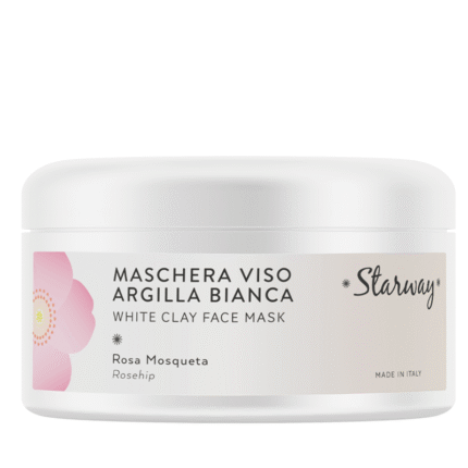 Starway maschera viso 250ml con argilla bianca e rosa mosqueta purificante