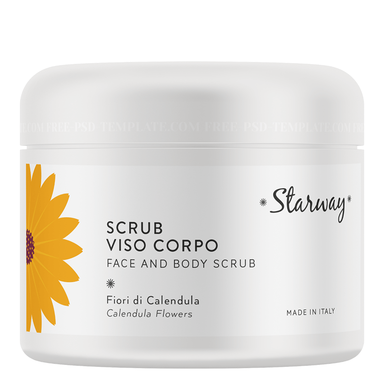 Vaso500Ml_Scrub Viso-Corpo Starway scrub viso corpo 500ml lenitivo con fiori di calendula - immagine 1